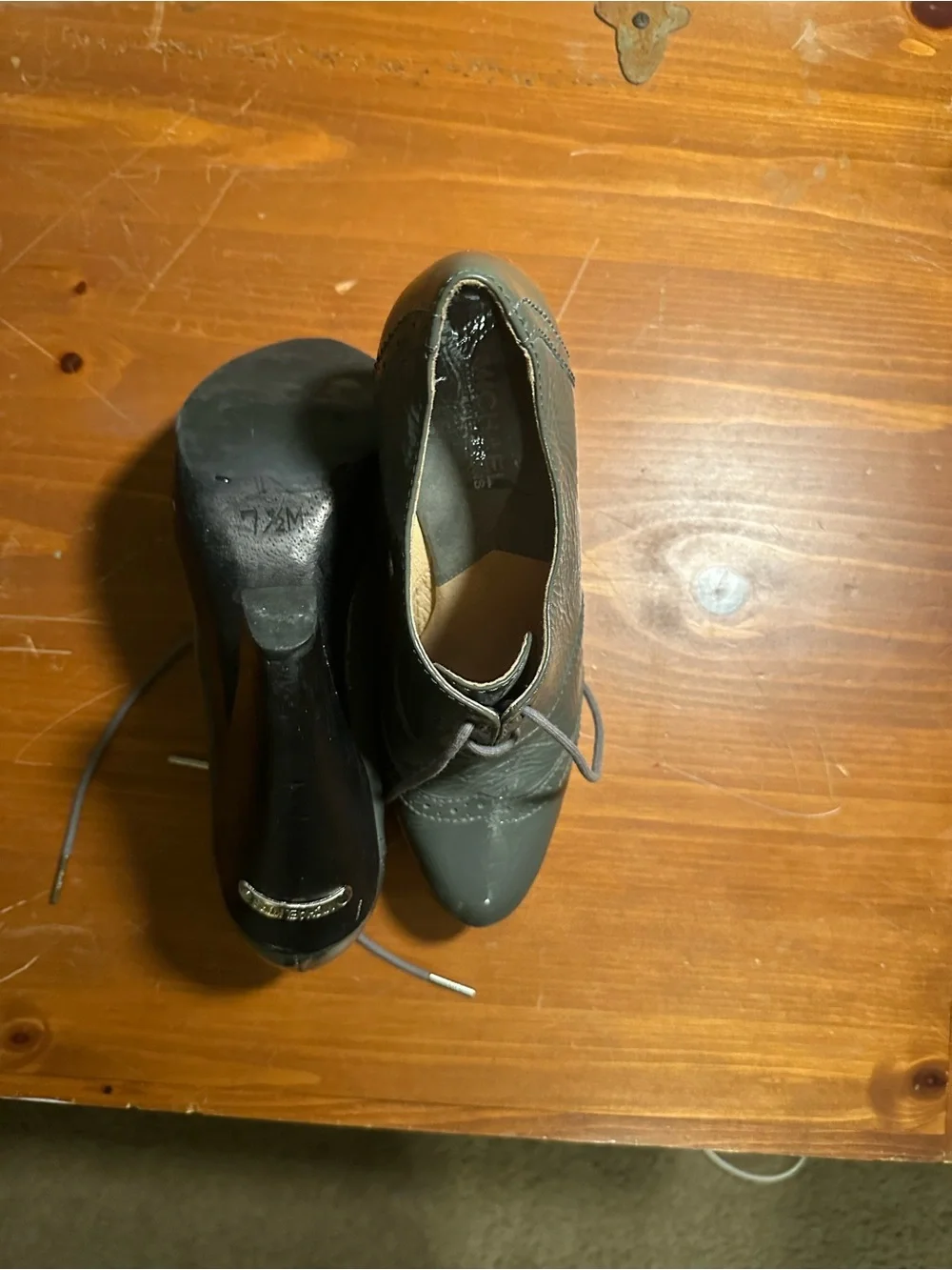 Michael Kors Gray Lace-Up High Heel Oxford